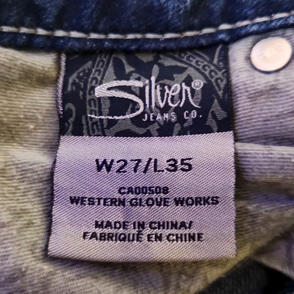 Silver Jeans Co. Tuesday Distressed Blue Boot Cut Jeans Women's Size W27/L35 - Picture 10 of 13